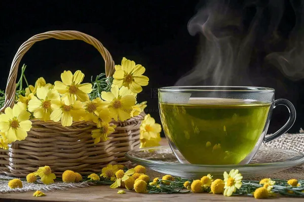 菊花茶茶道文化养生摄影图