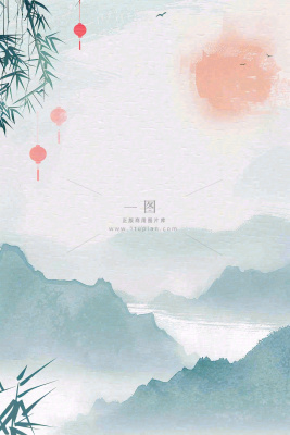 古风山水水墨画柳树柳条日出燕子惊蛰清明端午插画背景 古风山水水墨画柳树柳条日出燕子惊蛰清明端午插画背景