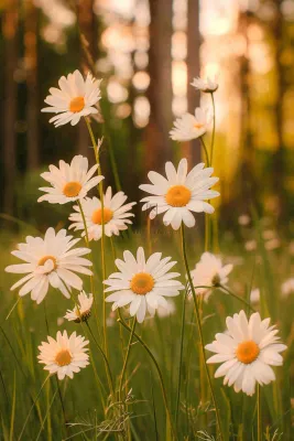 落日小花小草花朵特写，郊游玩耍意境摄影图