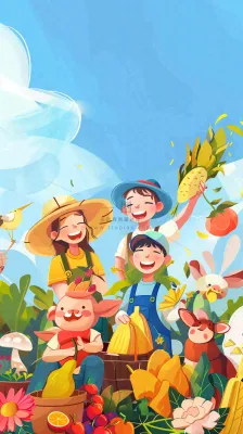 卡通插画劳动节职业人物形象插画背景