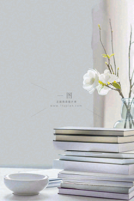 文静花瓶装饰书本阅读知识世界读书日摄影图