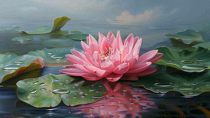 池塘里的睡莲荷花立夏夏至摄影图