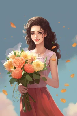 教师花束线条绘画背景 教师花束线条绘画背景
