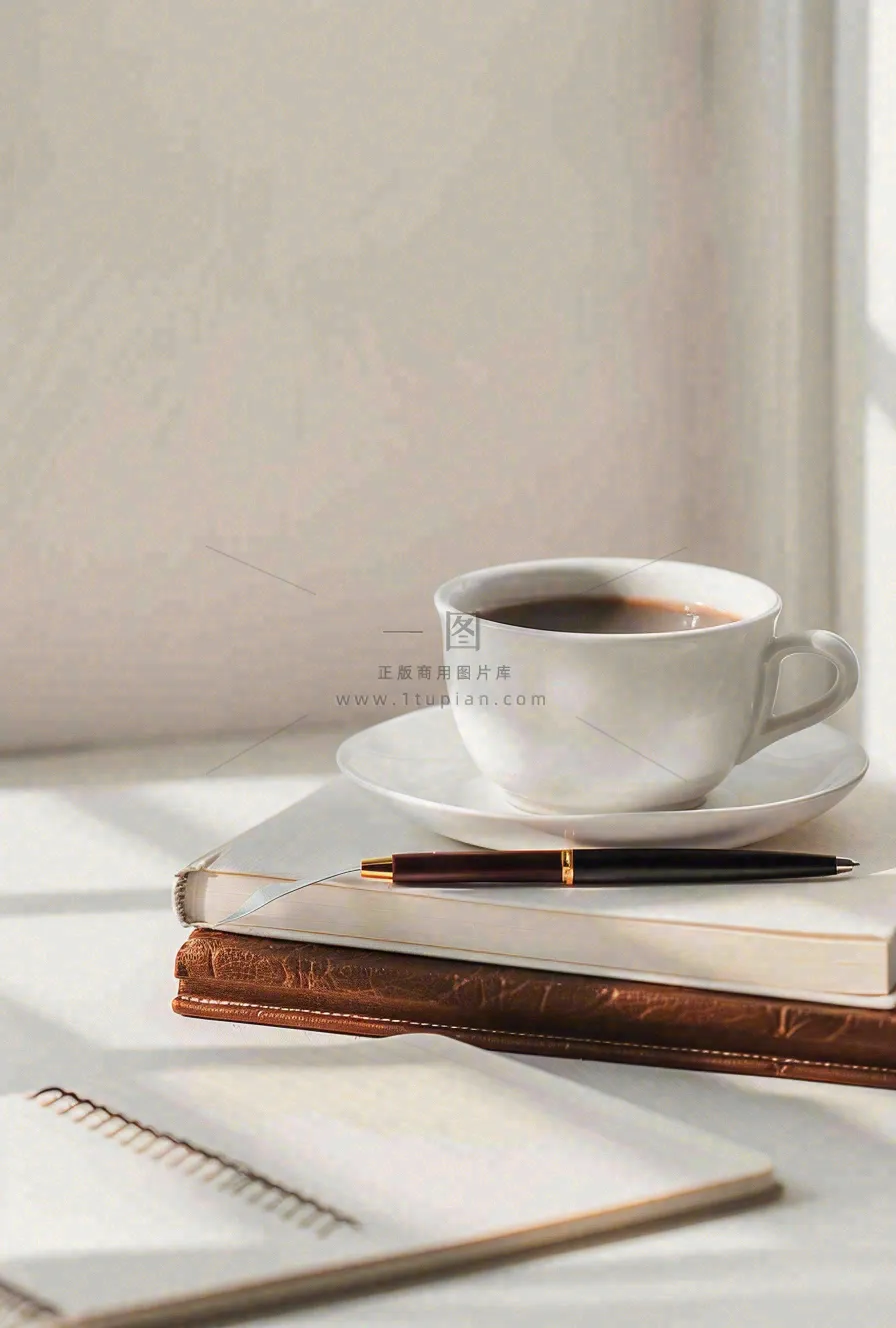 书本课本上的咖啡饮料教师节唯美摄影图