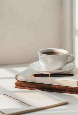 书本课本上的咖啡饮料教师节唯美摄影图