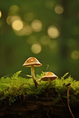 蘑菇树林简约背景