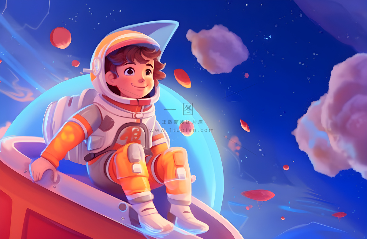 宇航员太空宇宙插画海报素材背景