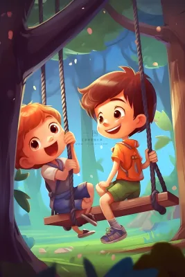 儿童孩子冒险聚会玩耍插画海报素材背景 儿童孩子冒险聚会玩耍插画海报素材背景