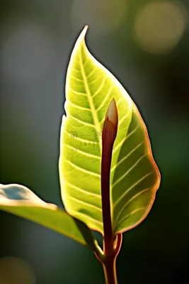 春天抽新芽嫩芽绿意摄影图
