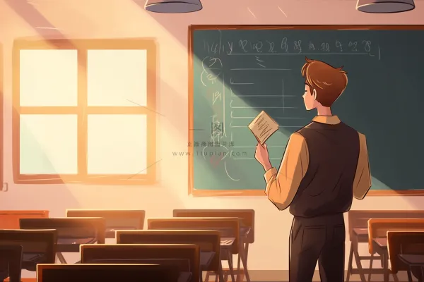 教室教学的教师书桌黑板卡通插画素材背景 教室教学的教师书桌黑板卡通插画素材背景