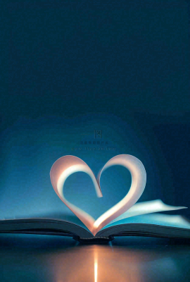 翻开的书本爱心形知识阅读教师节摄影图