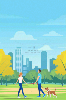 文明养狗宠物遛狗小区物业背景
