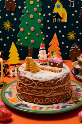 圣诞节日蛋糕巧克力圣诞树圣诞老人巧克力装饰节日甜点摄影图 圣诞节日蛋糕巧克力圣诞树圣诞老人巧克力装饰节日甜点摄影图