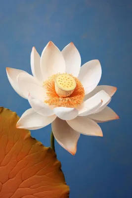 蓝色荷花简约大气背景 蓝色荷花简约大气背景