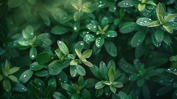 绿色植物绿叶上的露水雨水寒露摄影图 绿色植物绿叶上的露水雨水寒露摄影图