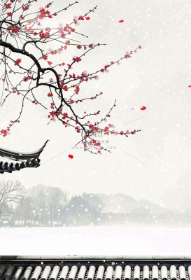 冬天白雪覆盖寒冷唯美雪景大寒插画背景