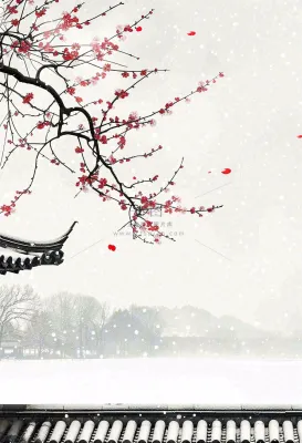 冬天白雪覆盖寒冷唯美雪景大寒插画背景