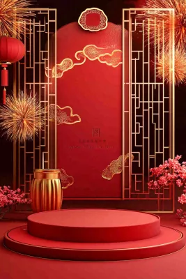 年货节促销电商背景