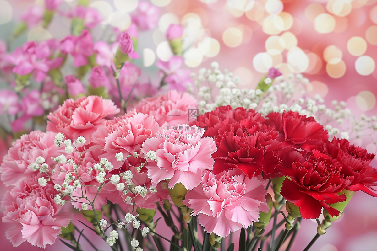 康乃馨鲜花花束摄影图