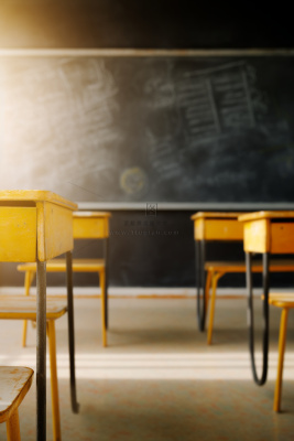教室课桌光点摄影图