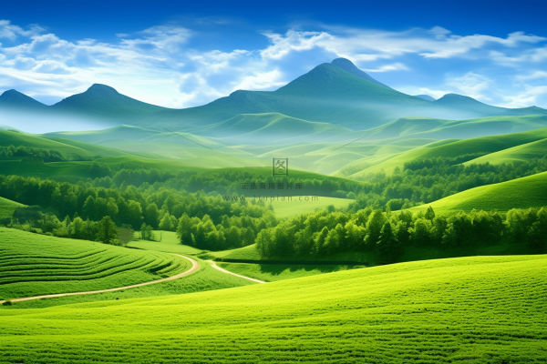 新疆春天草原风光大自然风景摄影图