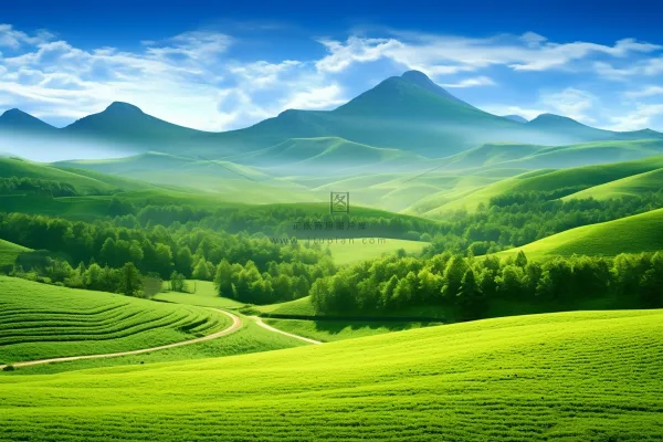 新疆春天草原风光大自然风景摄影图