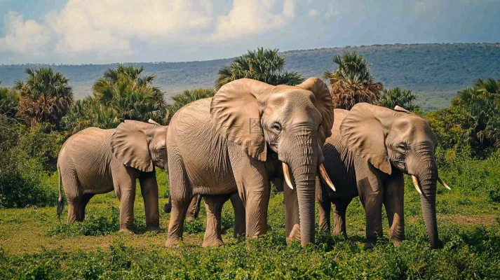 非洲大草原大象动物摄影图