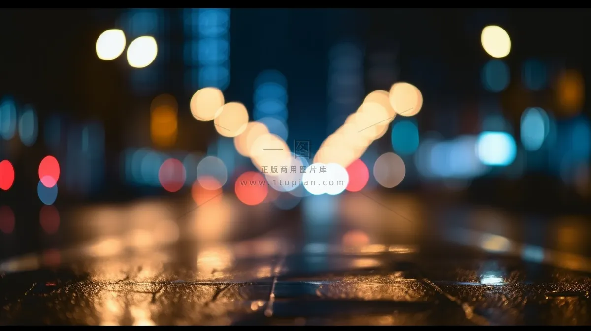 夜晚道路行驶闪光光影光圈摄影图