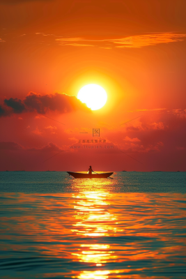 清晨日出朝霞云层摄影图