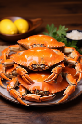螃蟹秋季美食摄影图 