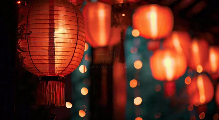 新春佳节红色灯笼元宵节小年除夕夜喜庆摄影图