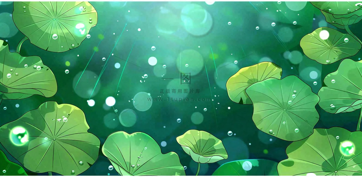 秋天插画风景处暑背景