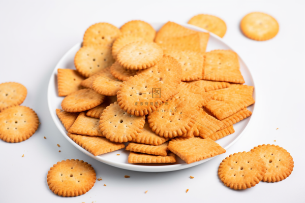 日式小圆饼饼干苏打饼摄影图