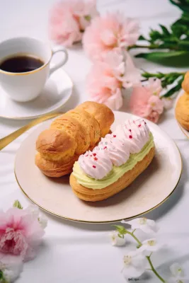 下午茶蛋糕马卡龙甜点摄影图