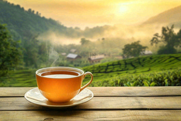 红茶茶叶茶园品茶风景摄影图