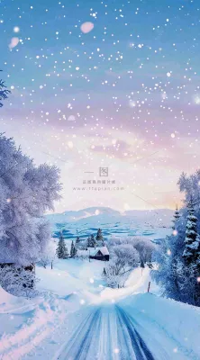 冬天寒冷白雪结冰大寒摄影图