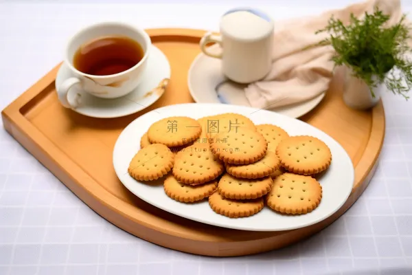 营养早餐日式小圆饼喝茶摄影图