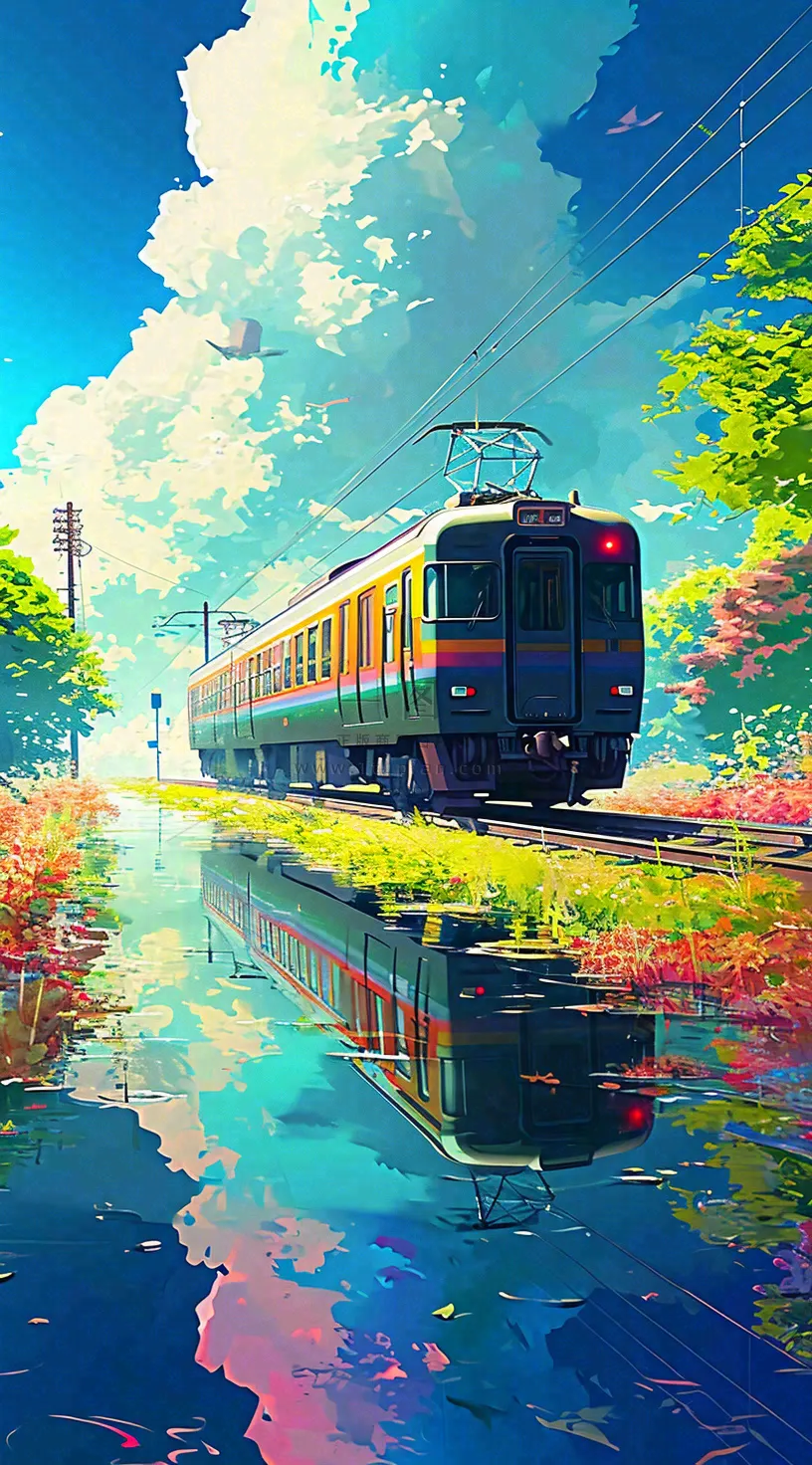 城市交通乡村铁路高铁,户外蓝天白云河边
