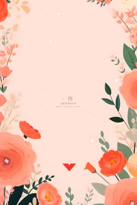 简约扁平鲜花可爱背景 简约扁平鲜花可爱背景