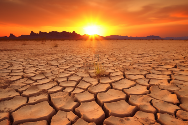 缺水干裂的土地地面干枯摄影图