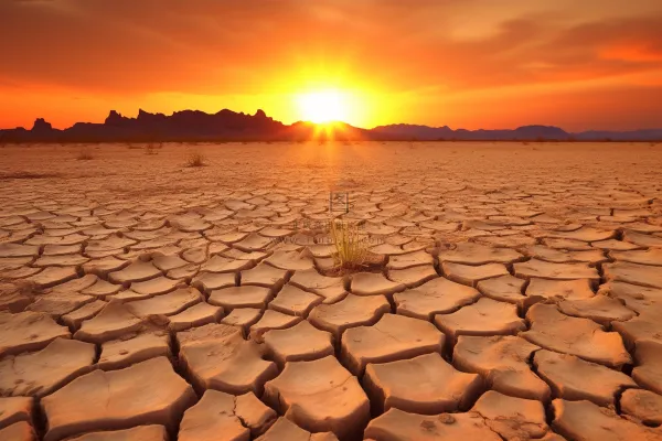 缺水干裂的土地地面干枯摄影图