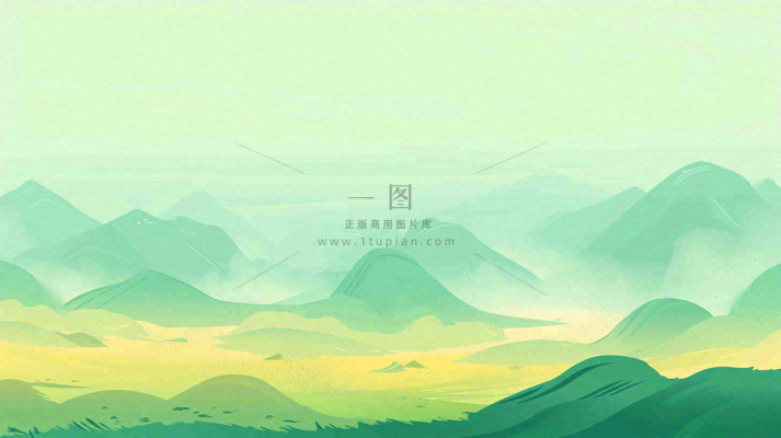 绿色延绵山脉意境国风 绿色延绵山脉意境国风