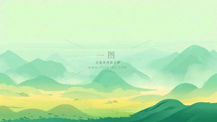 绿色延绵山脉意境国风 绿色延绵山脉意境国风