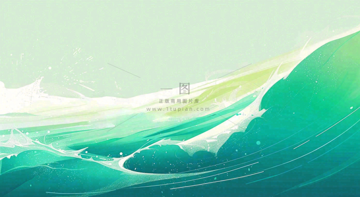 端午节水浪花绿色创意插画背景 端午节水浪花绿色创意插画背景