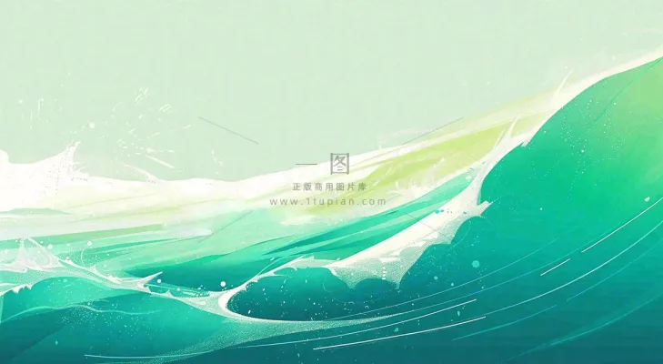 端午节水浪花绿色创意插画背景 端午节水浪花绿色创意插画背景