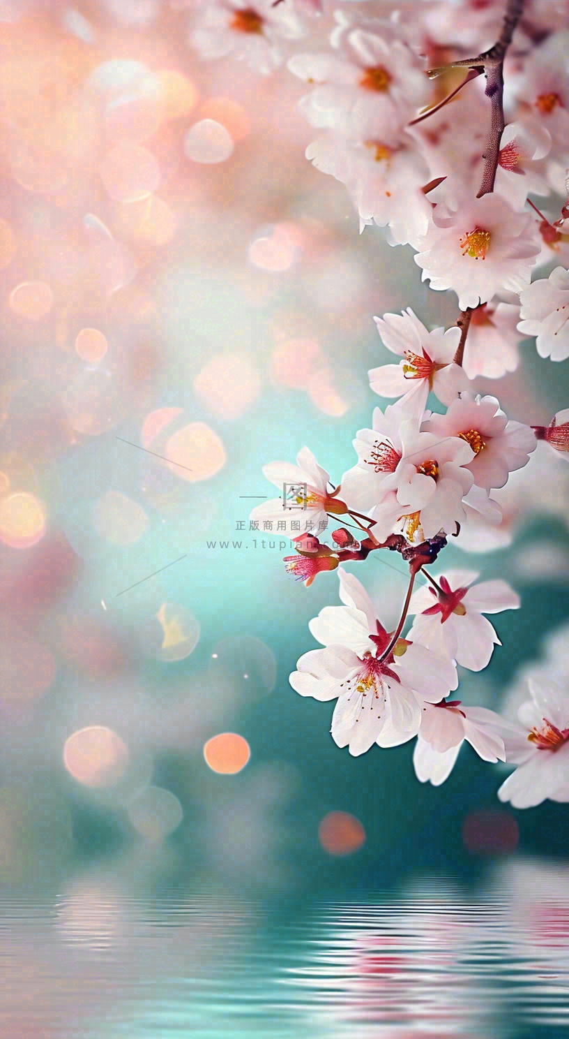 春天浪漫花朵白色樱花,立春春分惊蛰摄影图