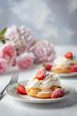 面包蛋糕甜点美食摄影图