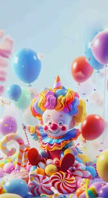 卡通插画马戏团小丑搞怪娱乐快乐表演愚人节插画背景