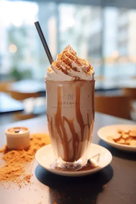 巧克力奶昔奶茶可可粉奶油饮料下午茶摄影图