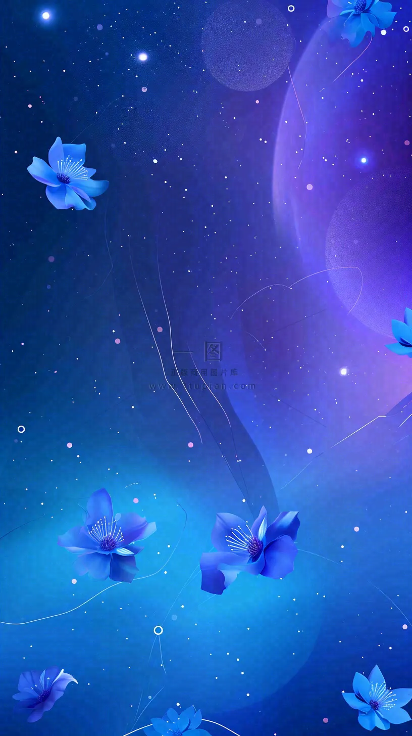 蓝紫色渐变星空科幻简约背景